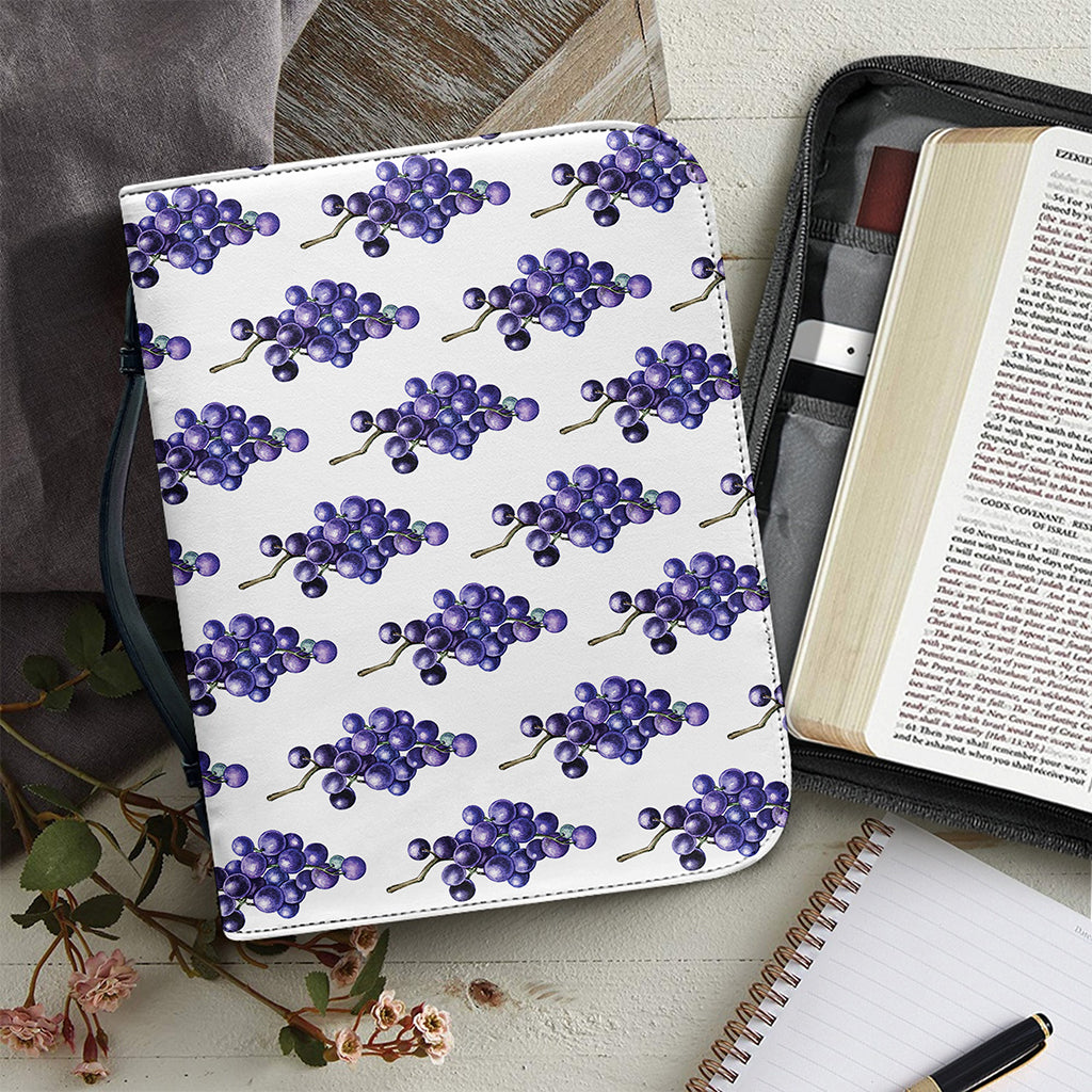 Watercolor Grape Pattern Print Leather Bible Cover
