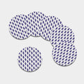 Watercolor Grape Pattern Print Leather Coaster Set