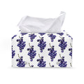 Watercolor Grape Pattern Print Leather Tissue Box Cover