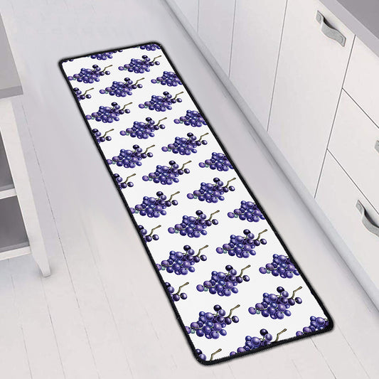 Watercolor Grape Pattern Print Long Kitchen Mat