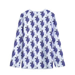 Watercolor Grape Pattern Print Long Sleeve Short Coat