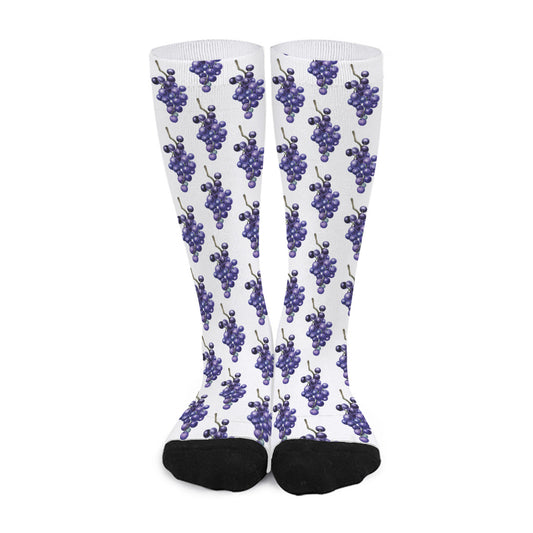 Watercolor Grape Pattern Print Long Socks