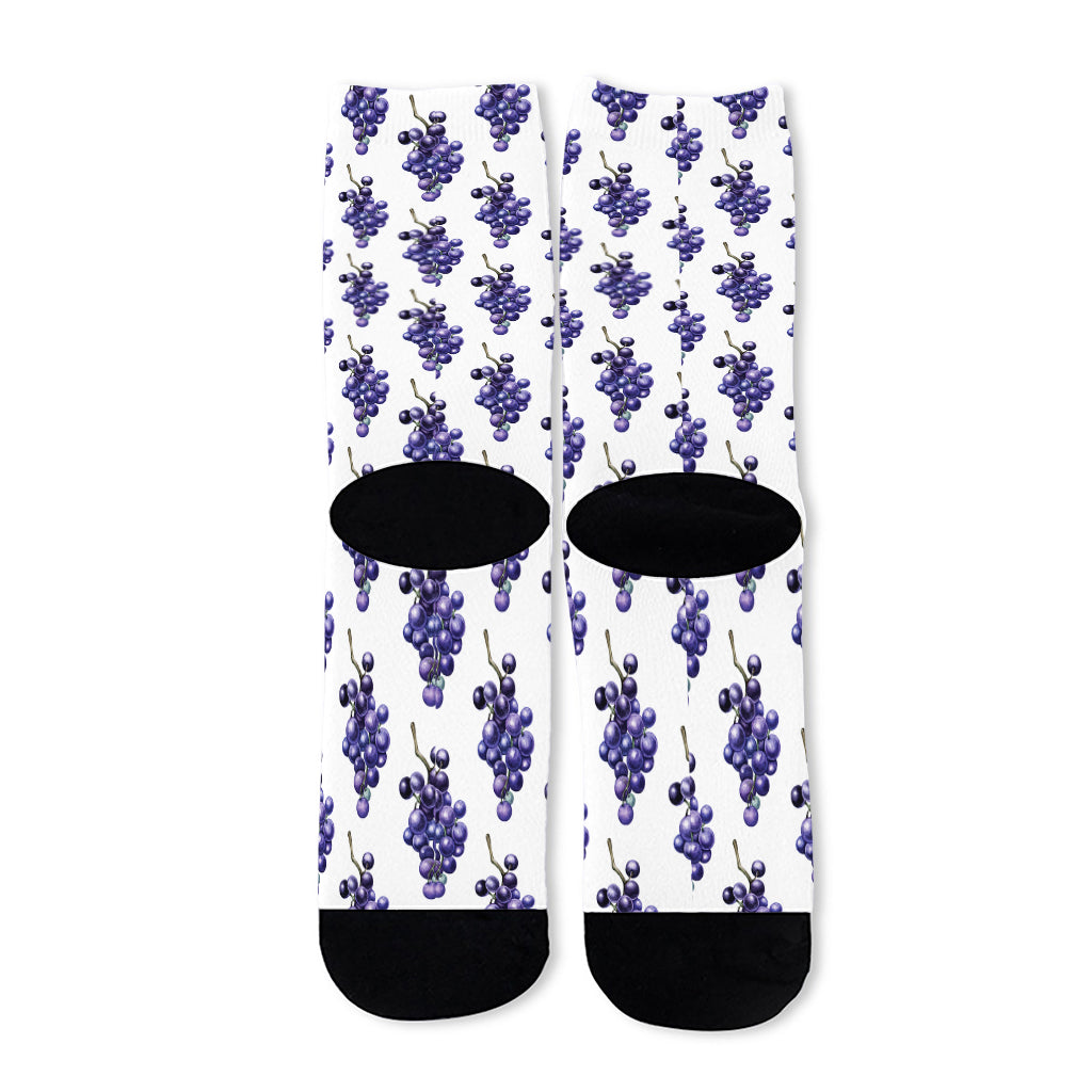 Watercolor Grape Pattern Print Long Socks