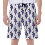Watercolor Grape Pattern Print Men's Beach Shorts