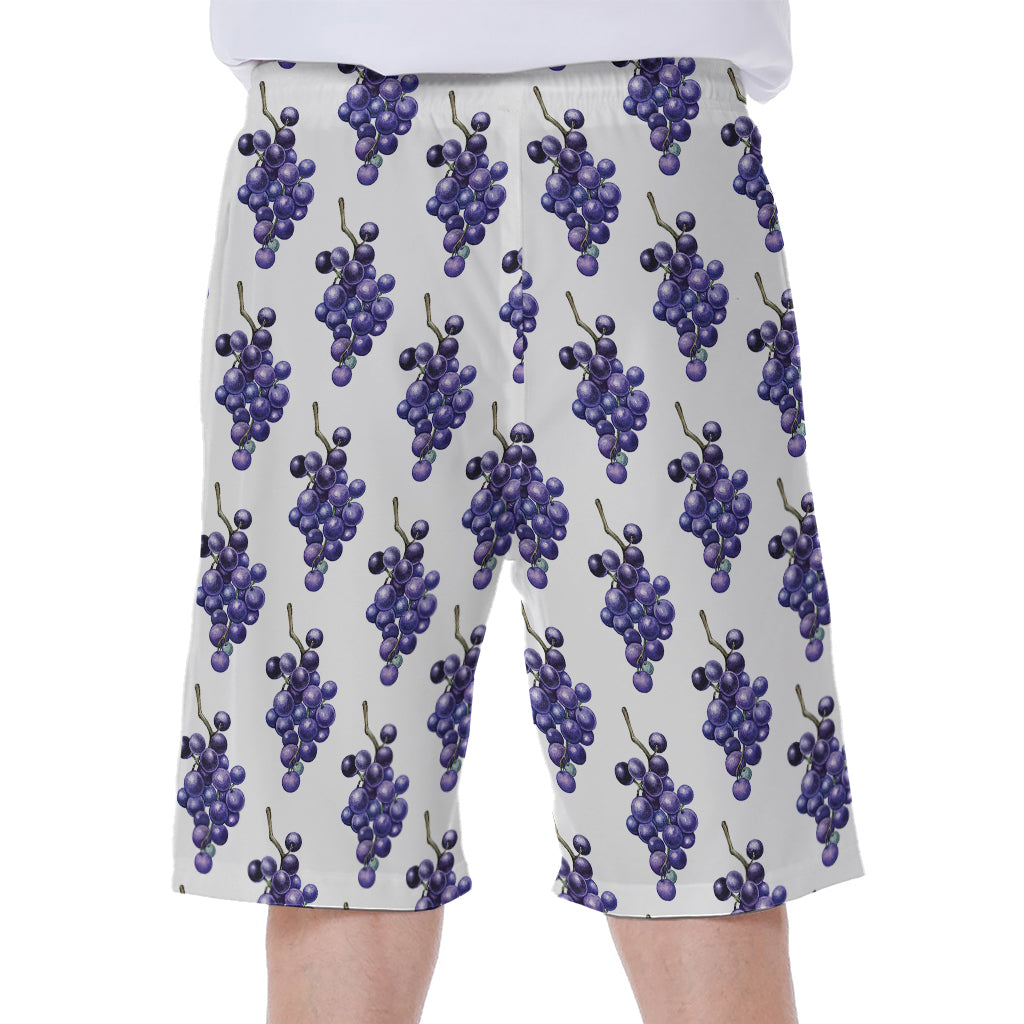 Watercolor Grape Pattern Print Men's Beach Shorts