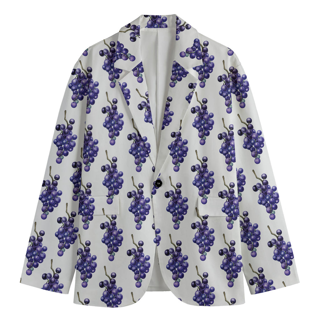 Watercolor Grape Pattern Print Men's Blazer