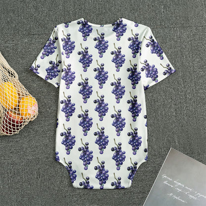 Watercolor Grape Pattern Print Men's Bodysuit