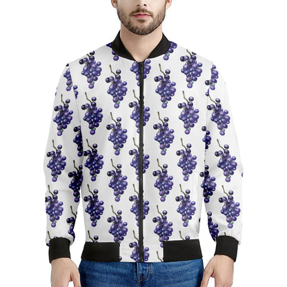 Watercolor Grape Pattern Print Men's Bomber Jacket