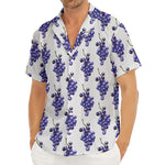 Watercolor Grape Pattern Print Men's Deep V-Neck Shirt