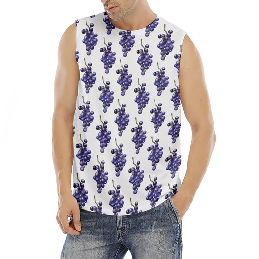 Watercolor Grape Pattern Print Men's Fitness Tank Top