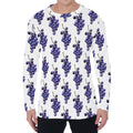Watercolor Grape Pattern Print Men's Long Sleeve T-Shirt