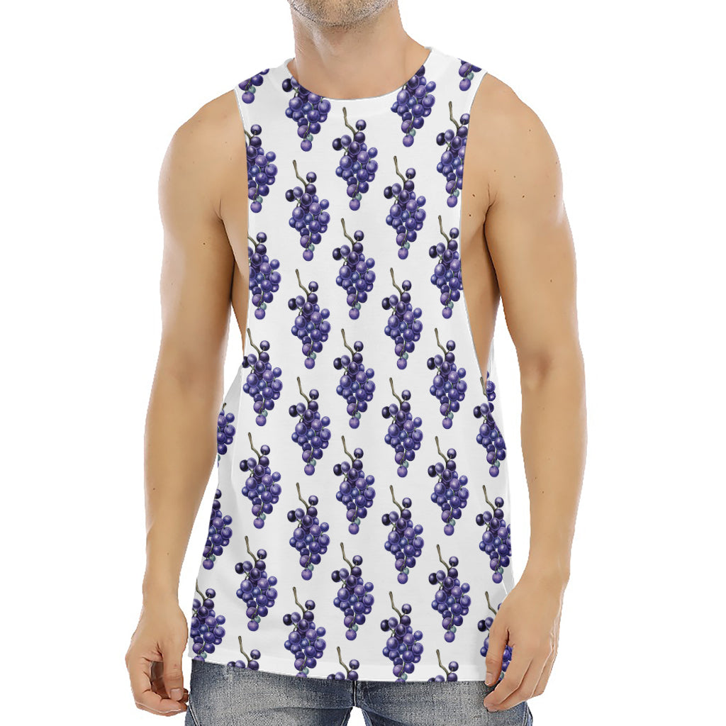 Watercolor Grape Pattern Print Men's Muscle Tank Top