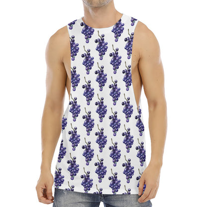 Watercolor Grape Pattern Print Men's Muscle Tank Top