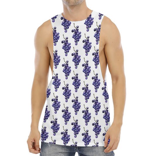 Watercolor Grape Pattern Print Men's Muscle Tank Top