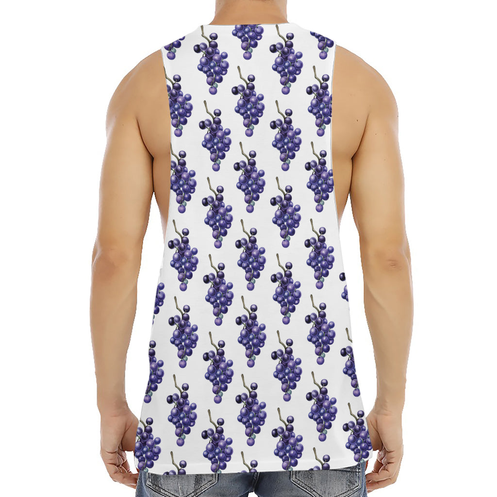 Watercolor Grape Pattern Print Men's Muscle Tank Top
