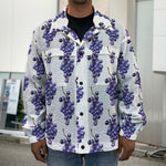 Watercolor Grape Pattern Print Men's Shirt Jacket