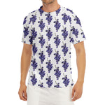 Watercolor Grape Pattern Print Men's Short Sleeve Rash Guard