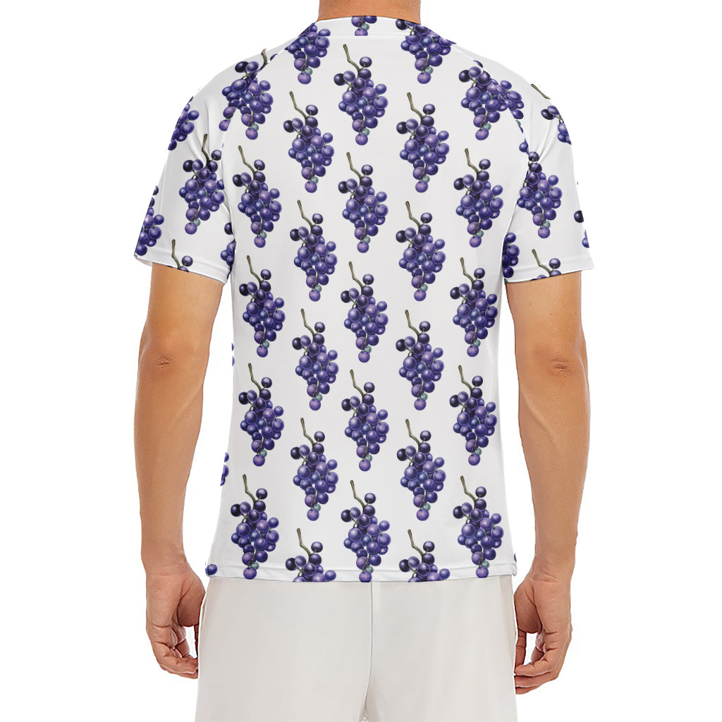 Watercolor Grape Pattern Print Men's Short Sleeve Rash Guard