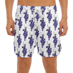 Watercolor Grape Pattern Print Men's Split Running Shorts