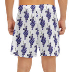 Watercolor Grape Pattern Print Men's Split Running Shorts