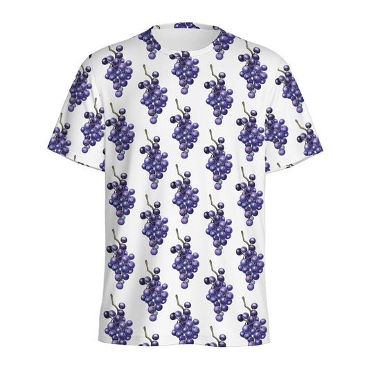 Watercolor Grape Pattern Print Men's Sports T-Shirt