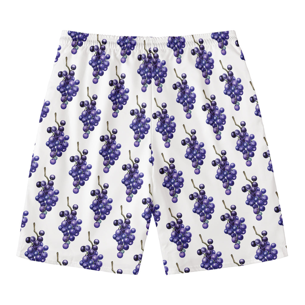 Watercolor Grape Pattern Print Men's Swim Trunks