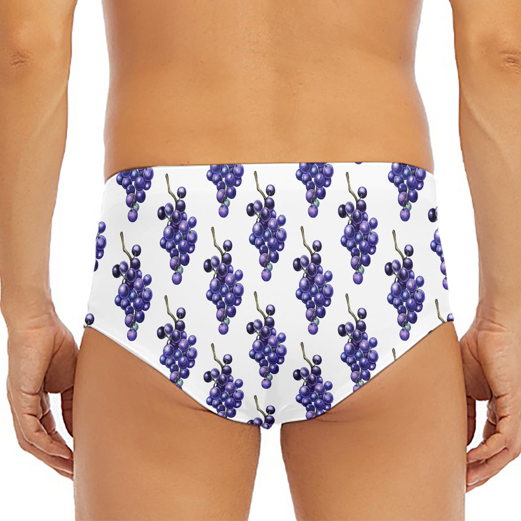 Watercolor Grape Pattern Print Men's Triangle Swim Briefs