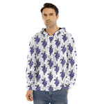 Watercolor Grape Pattern Print Men's Velvet Pullover Hoodie