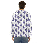 Watercolor Grape Pattern Print Men's Velvet Pullover Hoodie