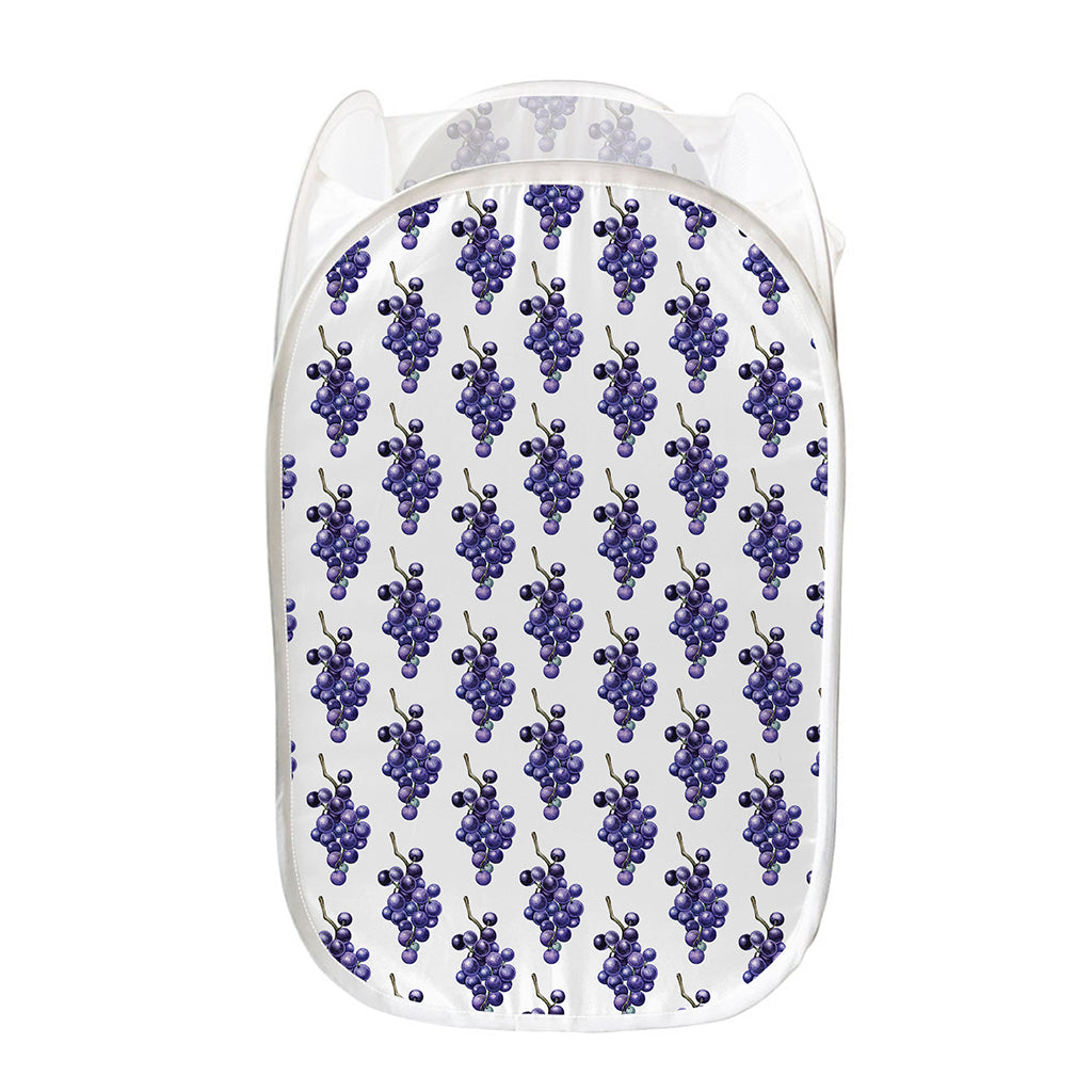 Watercolor Grape Pattern Print Mesh Laundry Hamper
