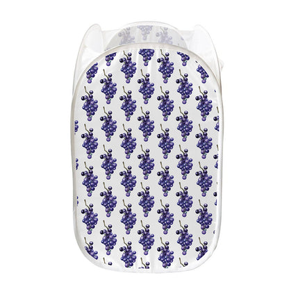 Watercolor Grape Pattern Print Mesh Laundry Hamper