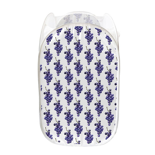 Watercolor Grape Pattern Print Mesh Laundry Hamper
