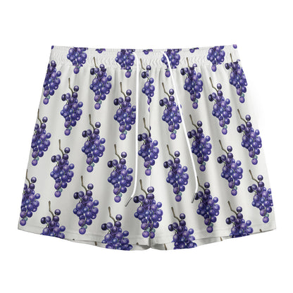Watercolor Grape Pattern Print Mesh Shorts