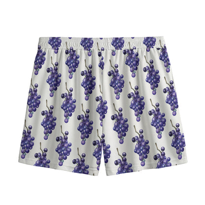 Watercolor Grape Pattern Print Mesh Shorts