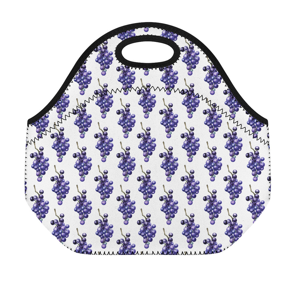 Watercolor Grape Pattern Print Neoprene Lunch Bag