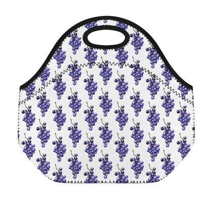 Watercolor Grape Pattern Print Neoprene Lunch Bag