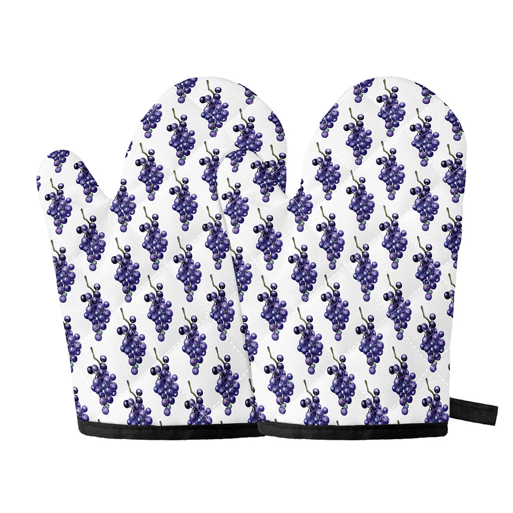 Watercolor Grape Pattern Print Oven Mitts