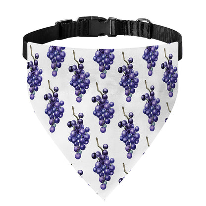 Watercolor Grape Pattern Print Over The Collar Dog Bandana