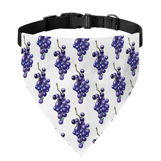 Watercolor Grape Pattern Print Over The Collar Dog Bandana