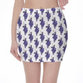 Watercolor Grape Pattern Print Pencil Mini Skirt