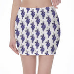 Watercolor Grape Pattern Print Pencil Mini Skirt
