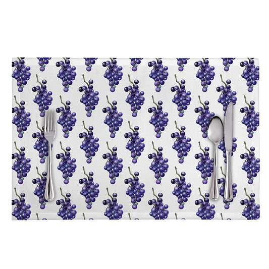 Watercolor Grape Pattern Print Placemat