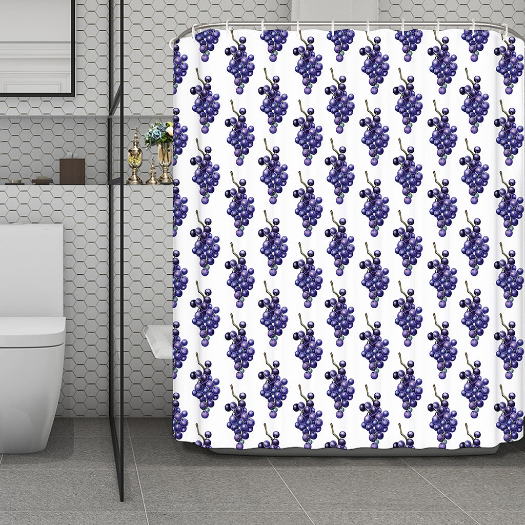 Watercolor Grape Pattern Print Polyester Shower Curtain
