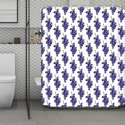 Watercolor Grape Pattern Print Polyester Shower Curtain