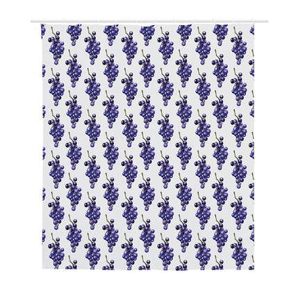 Watercolor Grape Pattern Print Polyester Shower Curtain
