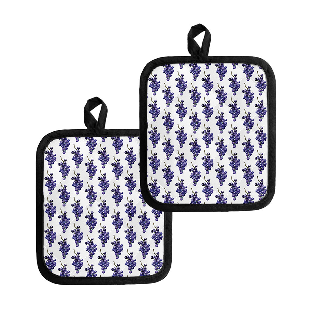 Watercolor Grape Pattern Print Pot Holders