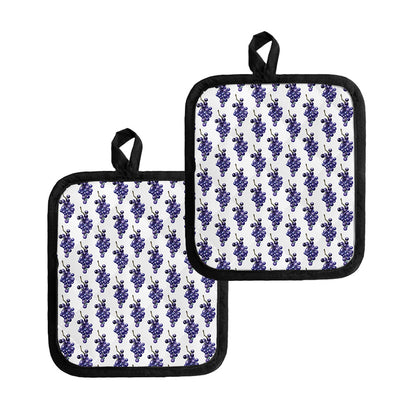 Watercolor Grape Pattern Print Pot Holders