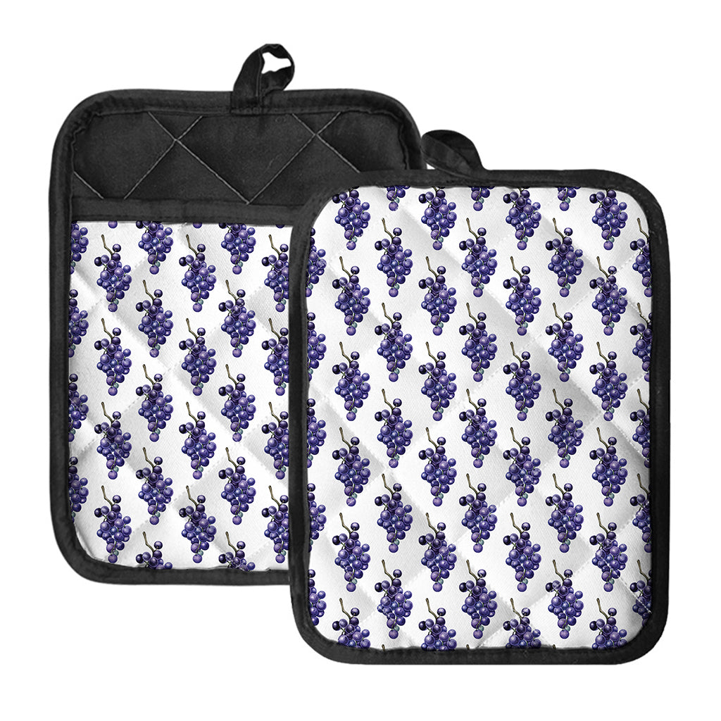 Watercolor Grape Pattern Print Pot Holders With Pocket