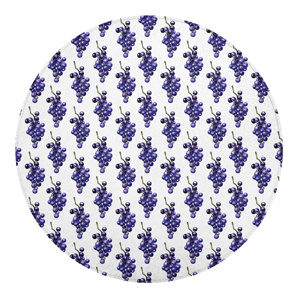 Watercolor Grape Pattern Print Round Blanket