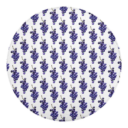 Watercolor Grape Pattern Print Round Blanket